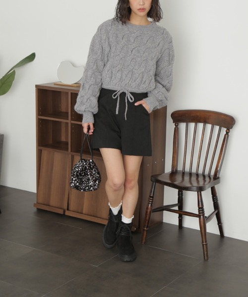 FREE'S MART（フリーズマート）の「ハイウエストショートパンツ（その他パンツ・レディース・キナリ/ダークベージュ/ブラック/グレー/ライトグレー/ダークネイビー・マルチサイズ）」の8枚目の写真