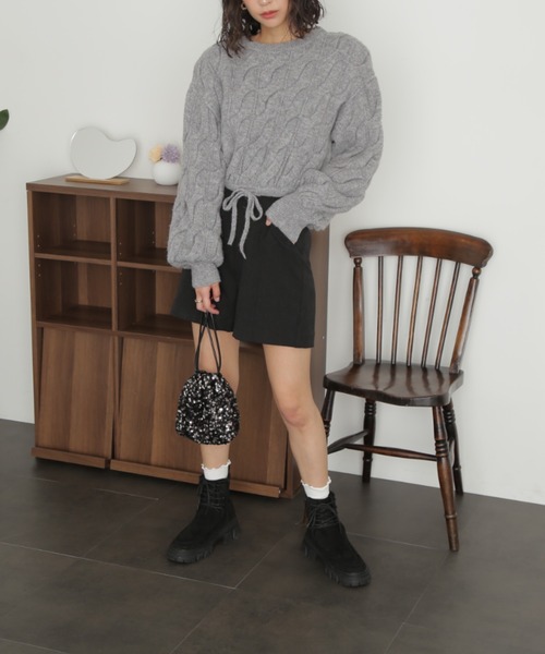 FREE'S MART（フリーズマート）の「ハイウエストショートパンツ（その他パンツ・レディース・キナリ/ダークベージュ/ブラック/グレー/ライトグレー/ダークネイビー・マルチサイズ）」の11枚目の写真