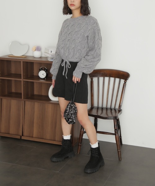 FREE'S MART（フリーズマート）の「ハイウエストショートパンツ（その他パンツ・レディース・キナリ/ダークベージュ/ブラック/グレー/ライトグレー/ダークネイビー・マルチサイズ）」の12枚目の写真