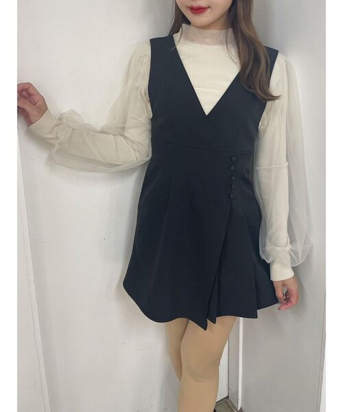 EATME（イートミー）の「サイドプリーツラップライクジャンスカ（ジャンパースカート・レディース・その他1/ブラック/グレー・SMALL/MEDIUM）」の11枚目の写真