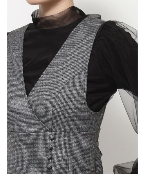 EATME（イートミー）の「サイドプリーツラップライクジャンスカ（ジャンパースカート・レディース・その他1/ブラック/グレー・SMALL/MEDIUM）」の17枚目の写真