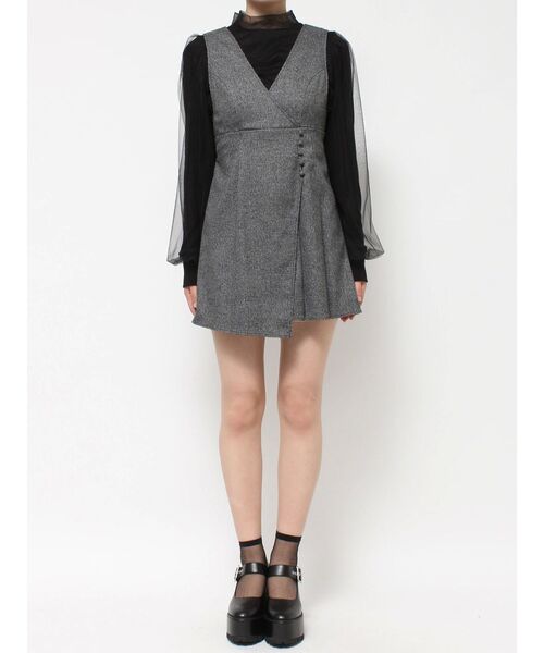 EATME（イートミー）の「サイドプリーツラップライクジャンスカ（ジャンパースカート・レディース・その他1/ブラック/グレー・SMALL/MEDIUM）」の19枚目の写真