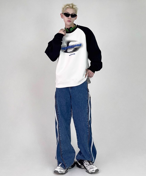 Theater code(シアターコード)の「graphic raglan sleeve sweat/グラフィック ラグランスリーブ スウェット(スウェット・メンズ・グリーン/ブラウン/ブラック・3/2)」の7枚目の写真