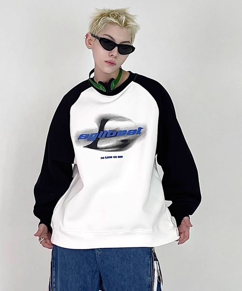 Theater code(シアターコード)の「graphic raglan sleeve sweat/グラフィック ラグランスリーブ スウェット(スウェット・メンズ・グリーン/ブラウン/ブラック・3/2)」の4枚目の写真