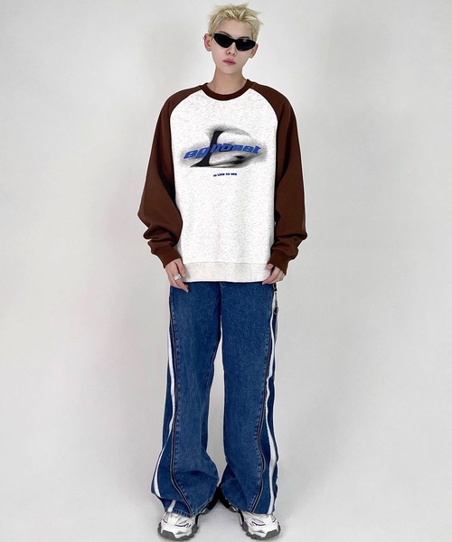 Theater code(シアターコード)の「graphic raglan sleeve sweat/グラフィック ラグランスリーブ スウェット(スウェット・メンズ・グリーン/ブラウン/ブラック・3/2)」の11枚目の写真