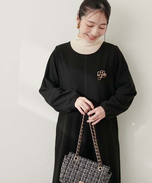 natural couture（ナチュラルクチュール）の「【mamamo】2WAY配色カットワンピース（ワンピース・レディース・ライトベージュ/パープル/ブラック/ボルドー・FREE）」の11枚目の写真