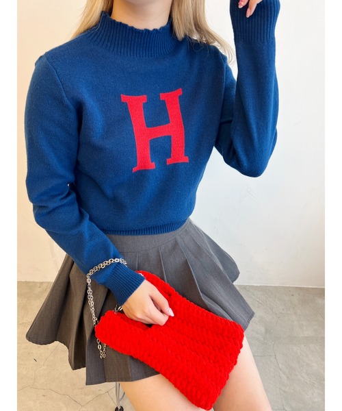 WC（ダブル シー）の「アルファベットロゴコンパクトニット（ニット/セーター・レディース・アイボリー/ブルー/グリーン・FREE）」の3枚目の写真