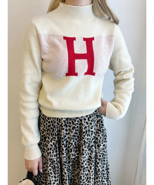 WC（ダブル シー）の「アルファベットロゴコンパクトニット（ニット/セーター・レディース・アイボリー/ブルー/グリーン・FREE）」の8枚目の写真