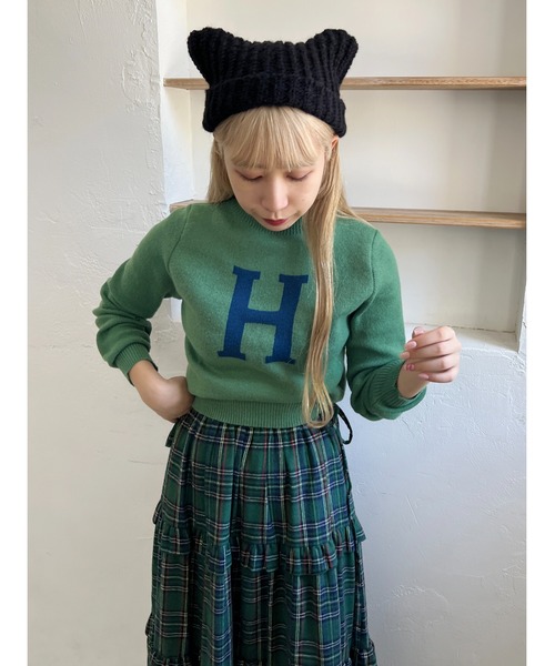 WC（ダブル シー）の「アルファベットロゴコンパクトニット（ニット/セーター・レディース・アイボリー/ブルー/グリーン・FREE）」の17枚目の写真