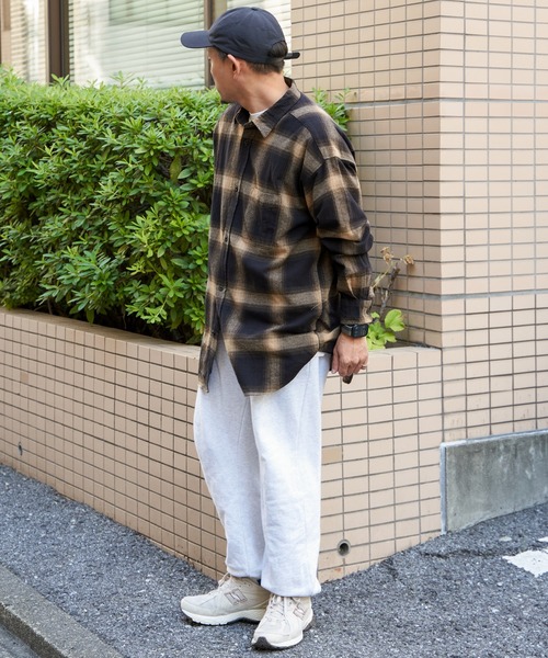 NO NEED（ノーニード）の「オンブレチェック オーバーサイズ ライトネルシャツ（シャツ/ブラウス・メンズ・ブラック/ネイビー/ブラウン/ホワイト/チャコールグレー・L/M）」の8枚目の写真