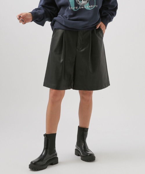 BAYFLOW（ベイフロー）の「エコレザーショートパンツ（その他パンツ・レディース・ブラック・MEDIUM/SMALL）」の6枚目の写真