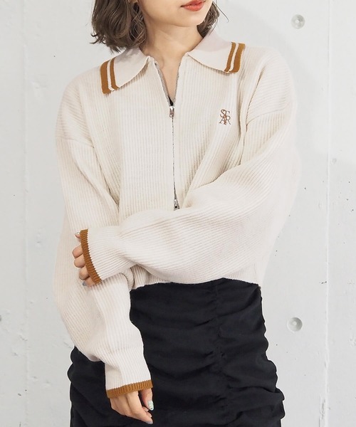 タグ付き新品　ウィルソン⭕️ジップフロント クラブ セーター　XS 25300円 セール】 【OUTLET】ロゴクロス刺繍クルーネックセーター （ニット