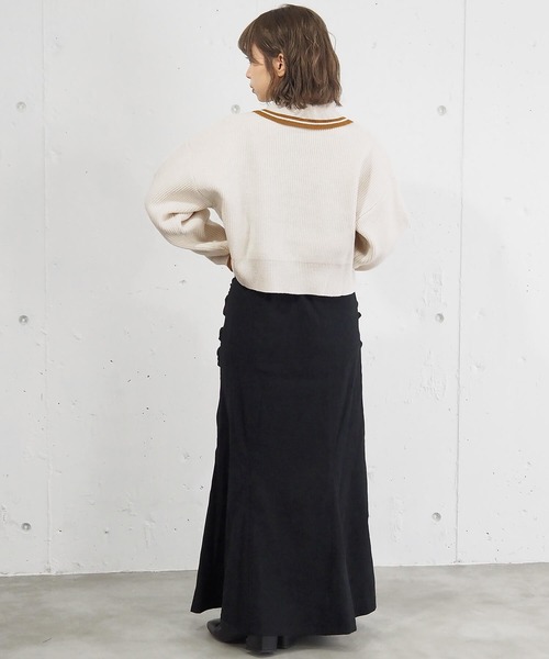 tiptop(ティップトップ)の「【2025AW新色登場】ライン衿ジップブルゾン(ニット/セーター・レディース・ネイビー/ブルー/アイボリー/ボルドー/チャコールグレー/オフホワイト・FREE)」の22枚目の写真