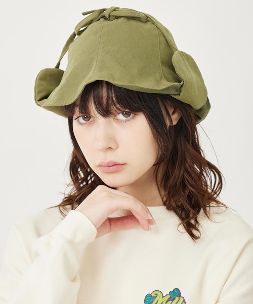 MILKFED.（ミルクフェド）の「LOGO EARFLAP HAT（ハット・レディース・オリーブ/ベージュ/ブラック・ONE SIZE）」の4枚目の写真