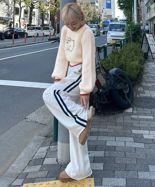Alley by w closet（アリーバイダブルクローゼット）の「【Alley】ネコ刺しゅうニットプルオーバー（ニット/セーター・レディース・オフホワイト/ネイビー・FREE）」の17枚目の写真