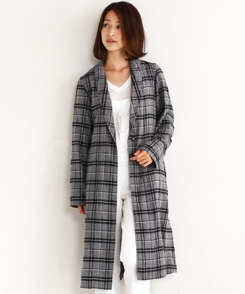 BEAUTY&YOUTH UNITED ARROWS（ビューティーアンドユースユナイテッドアローズ）の「BY∵ ソフトネルチェックガウン/コーディガン ◆（その他アウター・レディース・グレー/ネイビー・FREE）」の14枚目の写真