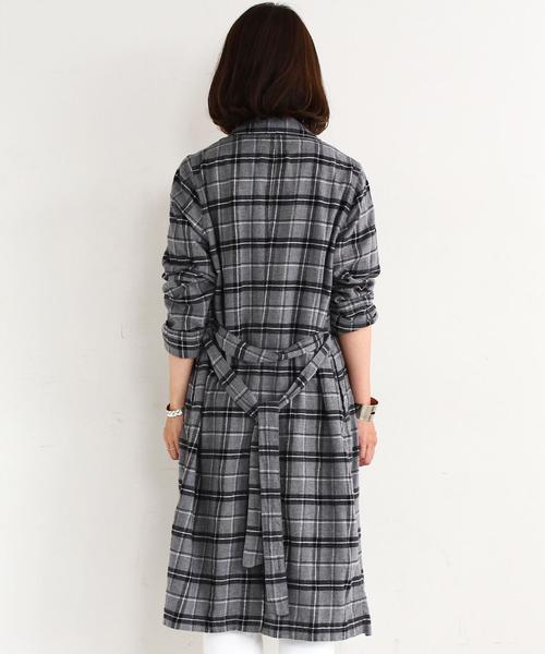 BEAUTY&YOUTH UNITED ARROWS（ビューティーアンドユースユナイテッドアローズ）の「BY∵ ソフトネルチェックガウン/コーディガン ◆（その他アウター・レディース・グレー/ネイビー・FREE）」の7枚目の写真