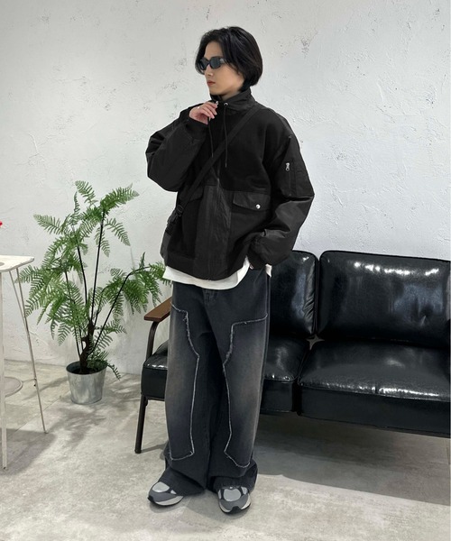 sedacle(セダクル)の「ビッグポケット切り替えMA-1(MA-1・メンズ・ネイビー/グレー/ブラック・SMALL/MEDIUM/LARGE)」の13枚目の写真