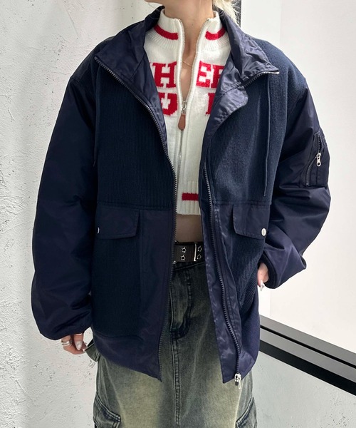 sedacle(セダクル)の「ビッグポケット切り替えMA-1(MA-1・メンズ・ネイビー/グレー/ブラック・SMALL/MEDIUM/LARGE)」の19枚目の写真