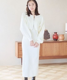 mysty woman | ダブルZIPニットカーデ×ノースリワンピ　996655(ワンピース)