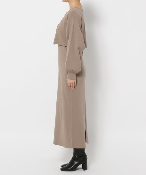 mysty woman（ミスティウーマン）の「ダブルZIPニットカーデ×ノースリワンピース　996655（ワンピース・レディース・オフホワイト/チャコールグレー/モカ・FREE）」の14枚目の写真