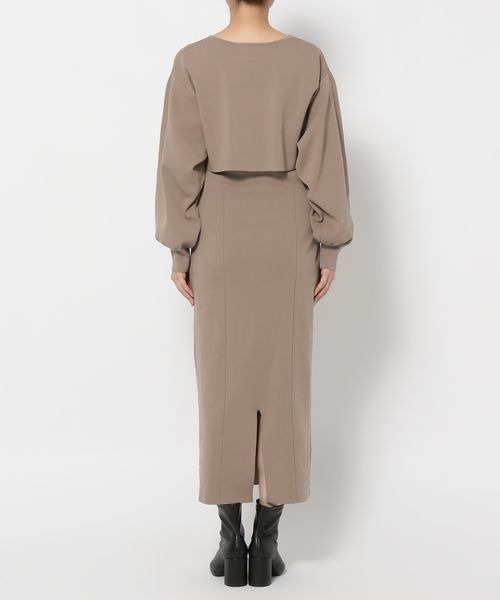mysty woman（ミスティウーマン）の「ダブルZIPニットカーデ×ノースリワンピース　996655（ワンピース・レディース・オフホワイト/チャコールグレー/モカ・FREE）」の15枚目の写真
