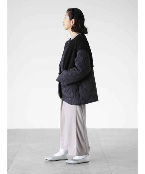 Lugnoncure（ルノンキュール）の「ノーカラーボアキルト切替コート（その他アウター・レディース・カーキ/ブラック/オフホワイト・F）」の12枚目の写真