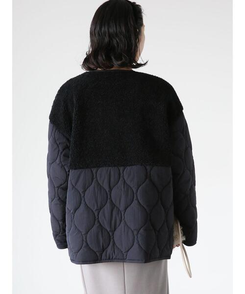 Lugnoncure（ルノンキュール）の「ノーカラーボアキルト切替コート（その他アウター・レディース・カーキ/ブラック/オフホワイト・F）」の16枚目の写真