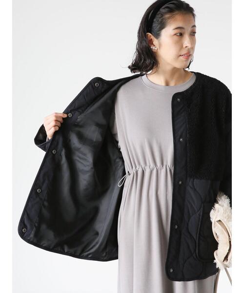 Lugnoncure（ルノンキュール）の「ノーカラーボアキルト切替コート（その他アウター・レディース・カーキ/ブラック/オフホワイト・F）」の19枚目の写真