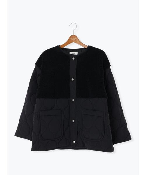 Lugnoncure（ルノンキュール）の「ノーカラーボアキルト切替コート（その他アウター・レディース・カーキ/ブラック/オフホワイト・F）」の20枚目の写真