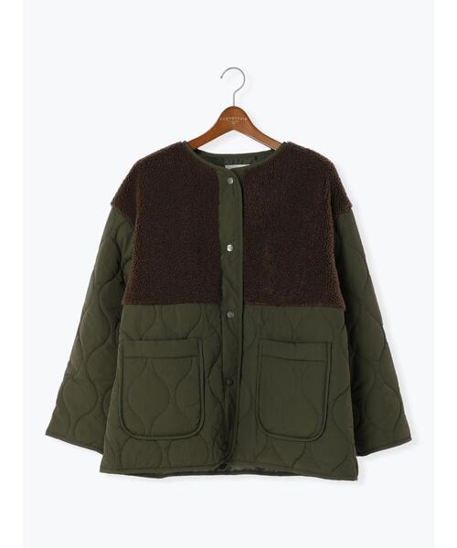 Lugnoncure（ルノンキュール）の「ノーカラーボアキルト切替コート（その他アウター・レディース・カーキ/ブラック/オフホワイト・F）」の22枚目の写真