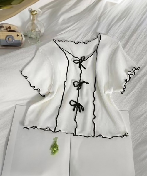 SpRay（スプレイ）の「リボンメロウショートスリーブブラウス（シャツ/ブラウス・レディース・オフホワイト/ブラック・FREE）」の19枚目の写真