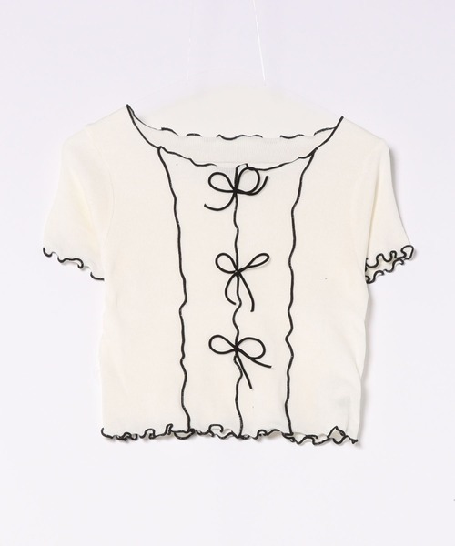 SpRay（スプレイ）の「リボンメロウショートスリーブブラウス（シャツ/ブラウス・レディース・オフホワイト/ブラック・FREE）」の22枚目の写真