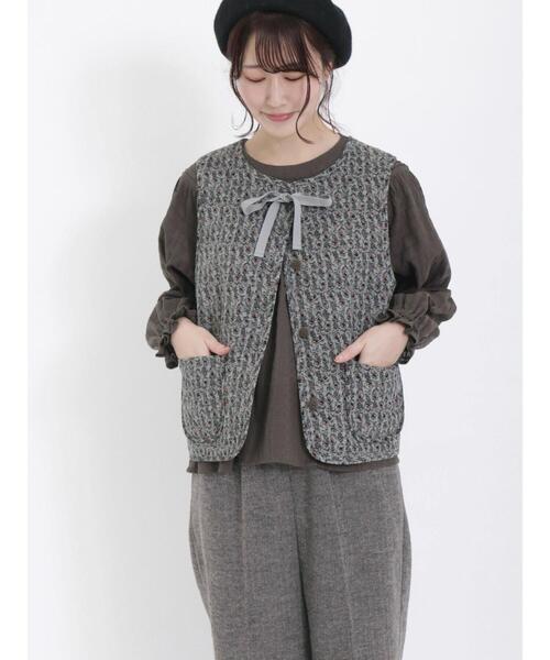 キャシャレル babyjane Cacharel 花柄 リバーシブル 中綿ベスト キャシャレル babyjane Cacharel 花柄 リバーシブル 中綿ベスト