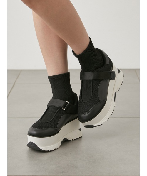 SNIDEL（スナイデル）の「ベルクロニットスニーカー（スニーカー・レディース・アイボリー/ブラック・SMALL/MEDIUM/LARGE）」の12枚目の写真