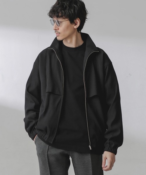 セール】プリーツライクスタンドカラーブルゾン（ブルゾン）｜NANO