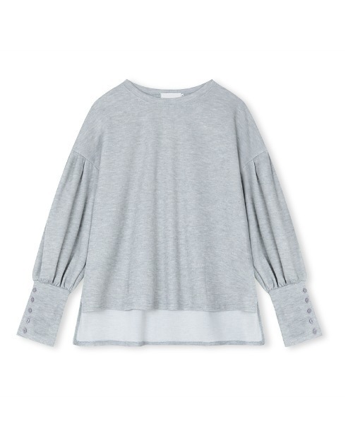 COCOMOMO(ココモモ)の「ロングカフス ボリュームスリーブトップス(Tシャツ/カットソー・レディース・ライトグレー/ベージュ/ダークグレー/ブラック・FREE)」の9枚目の写真