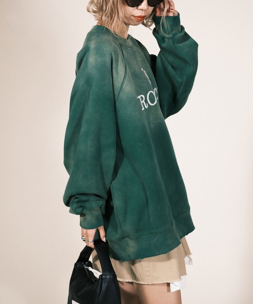 RePRODUCTION LABEL（リプロダクションレーベル）の「【ユニセックス】【RePRODUCTION LABEL / リプロダクションレーベル】ラグランフロントロゴスウェット（スウェット・レディース・グリーン/ブラック・FREE）」の17枚目の写真