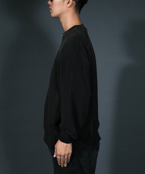 RePRODUCTION LABEL（リプロダクションレーベル）の「【ユニセックス】【RePRODUCTION LABEL / リプロダクションレーベル】ラグランフロントロゴスウェット（スウェット・レディース・グリーン/ブラック・FREE）」の12枚目の写真