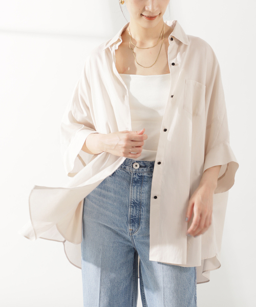 さき【新品】VERMEIL par iéna デザインスリーブシャツ VERMEIL par iena（ヴェルメイユパーイエナ）の「サークルシャツ