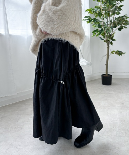 EPIMI E'PIMMY（エピミエピミー）の「ナイロンドロストティアードスカート（スカート・レディース・アイボリー/ブラック/カーキ・MEDIUM）」の22枚目の写真