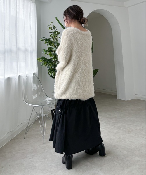 EPIMI E'PIMMY（エピミエピミー）の「ナイロンドロストティアードスカート（スカート・レディース・アイボリー/ブラック/カーキ・MEDIUM）」の15枚目の写真