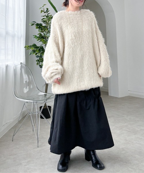 EPIMI E'PIMMY（エピミエピミー）の「ナイロンドロストティアードスカート（スカート・レディース・アイボリー/ブラック/カーキ・MEDIUM）」の4枚目の写真