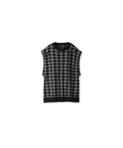 styling/（スタイリング）の「バックオープンジャガードニットベスト（ベスト・レディース・ブラック/ホワイト・FREE）」の10枚目の写真
