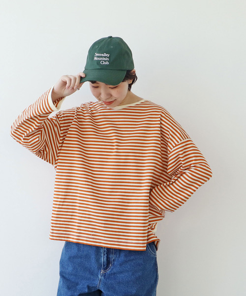 ボーダー配色バインダー BIGカットソー（Tシャツ/カットソー