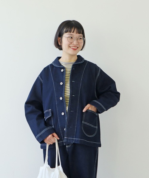 PAR ICI（パーリッシィ）の「ボーダー配色バインダー BIGカットソー（Tシャツ/カットソー・レディース・グリーン/サックスブルー/ピンク系その他/カーキ/ブラック/マスタード/イエロー/オレンジ/ライトブルー/ダークブラウン/グリーン系その他/ピンク系その他2・FREE）」の16枚目の写真