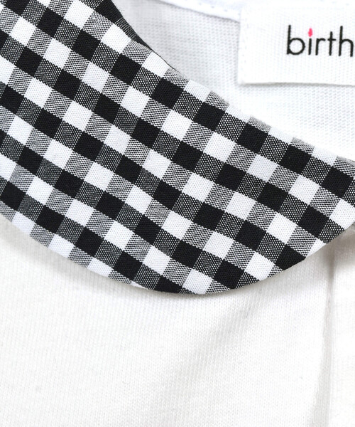 birthday party（バースデイパーティー）の「【お揃い】ギンガムチェック丸襟ショートオール(70~80cm)（ロンパース・キッズ・ブラック系その他・80ｃｍ/70cm）」の9枚目の写真
