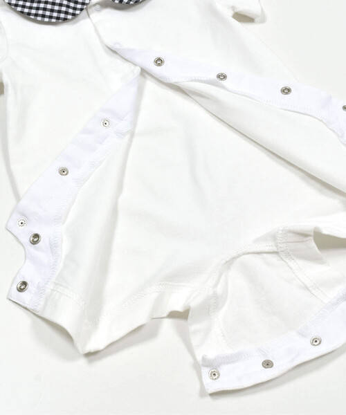 birthday party（バースデイパーティー）の「【お揃い】ギンガムチェック丸襟ショートオール(70~80cm)（ロンパース・キッズ・ブラック系その他・80ｃｍ/70cm）」の12枚目の写真