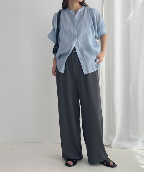 fredy emue（フレディエミュ）の「シアー前開きギャザースリーブブラウス（シャツ/ブラウス・レディース・オフホワイト/サックスブルー/ベビーピンク/ブラック・38）」の19枚目の写真