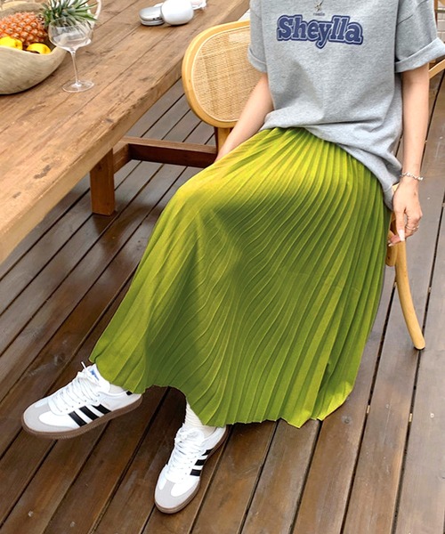 セール】ロングプリーツスカート（スカート）｜Dewlily（デューリリー